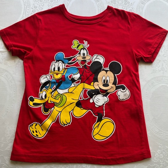 Disney Junior Size 10-12 Mickey Mouse And Friends Red T-Shirt Short Sleeves Tee - Picture 14 of 16